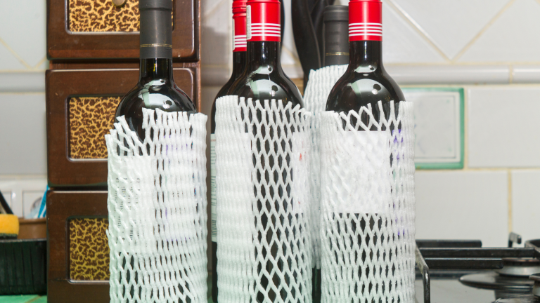 wine bottles wrapped